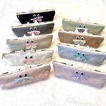【ブルー】猫ペンケース♡たっぷり収納できるマチ付きペンケース