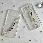 【全機種対応】夜空と猫 ハンドホルダー付きスマホケース XPERIA/AQUOS/Galaxy/iPhone/Android多機種対応