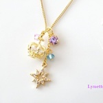 ジルコニア王冠と星のネックレス