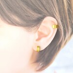 【再販×91】ゴールドフラットリングイヤリング・イヤーカフ・フェイクピアス･イヤークリップ〈直径約11㎜、幅約5㎜〉(両耳用)(手で調節可能)   管理No.1124