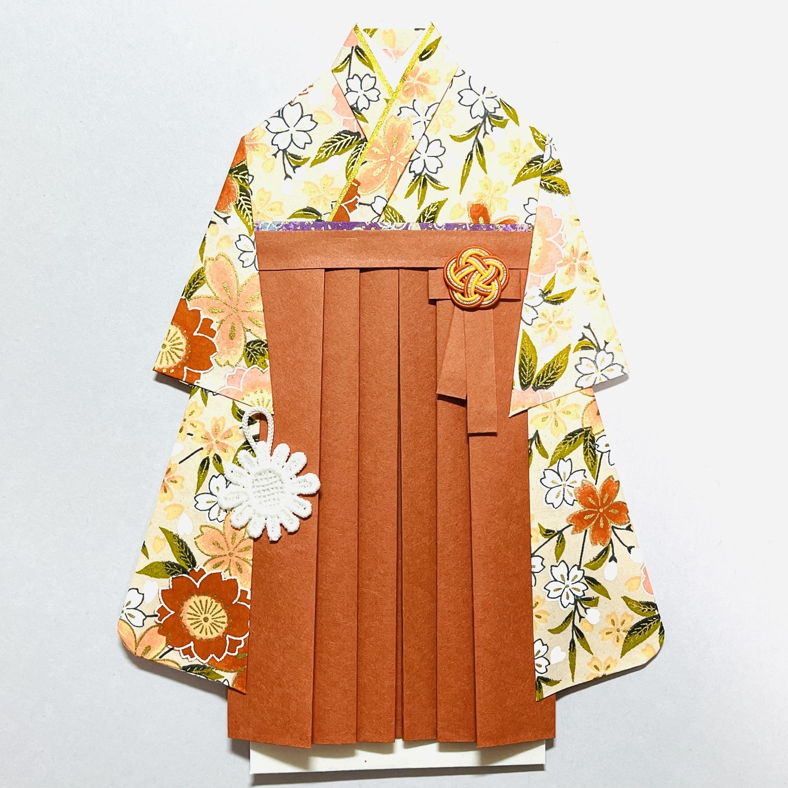 【確認用  H1】着物のお祝い袋◇ご祝儀袋◇振袖◇袴 着物のお祝い袋2638 ご祝儀袋 桜 袴 - 着物のポチ袋屋 キャンドル