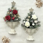 2way  赤薔薇の壁掛けツリー　白薔薇の壁掛けツリー　ハンギングツリー　ウォールツリー　クリスマスツリー