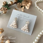 *Pearl White Christmas*  クリスマスツリー イヤリング(ピアス)* christmas xmas プレゼント　ギフト　