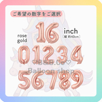 ❤︎ナンバーバルーン❤︎  16inch(約40cm)  ピンクゴールド【誕生日　風船　飾り　数字】