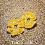 ベビー・キッズ用 ミニシュシュ 2個セット 刺繍花柄 コットンシュシュ 子供シュシュ ベビーヘアアクセサリー 