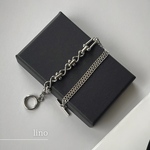 《11/14(fri)21:00〜販売開始》【lino(ﾘｰﾉ)】シルバーブレスレット ユニセックス シルバーチェーン マンテル金具 個性的 メンズライク モダン クリスマス メンズ プレゼント