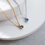 【深みのある光】ロンドンブルートパーズネックレス　一粒 11月誕生石　小ぶり　ゴールド　シルバー　ピンクゴールド　天然石　サージカルステンレス　金属アレルギー対応