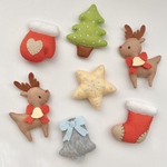 トナカイ クリスマス ガーランド ソフトカラー フェルト