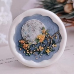 28mm 月桂眠 シーリングスタンプ ヘッド 花 月 金木犀