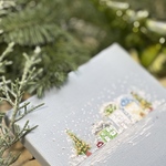 原画 小さなパネルアート⭐︎小さい街のクリスマス<ソリッドブルー＞