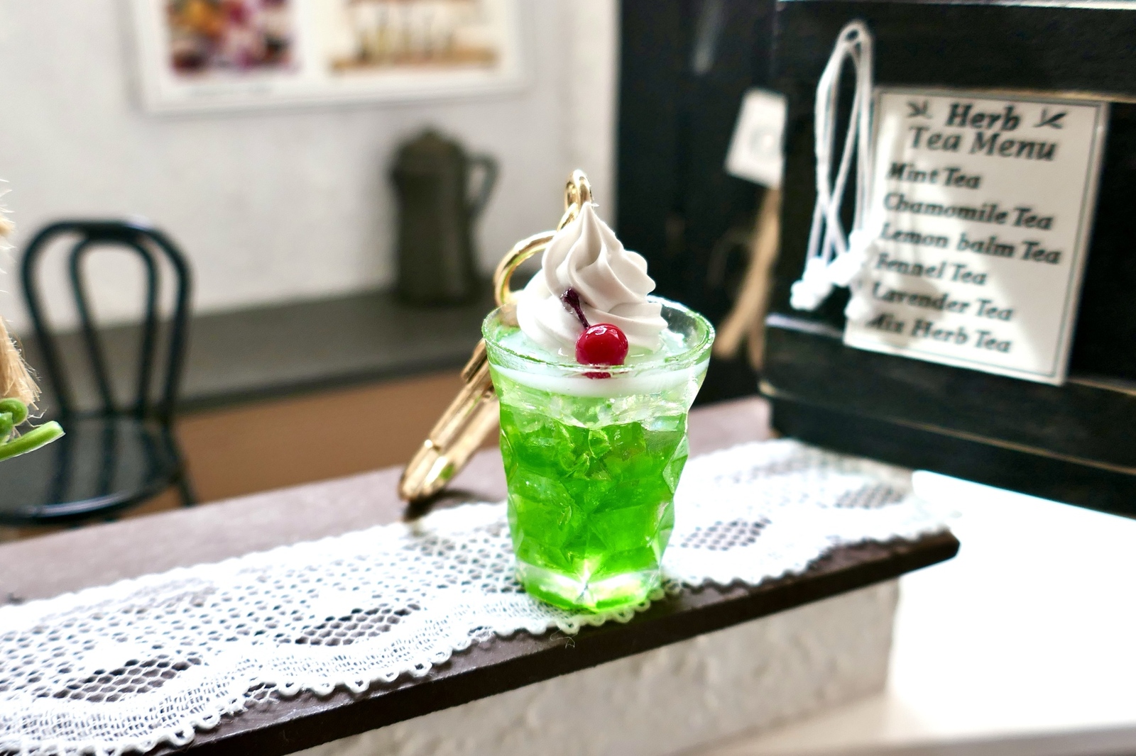 再販【クリームソーダ】バッグチャーム 昭和レトロ ミニチュア