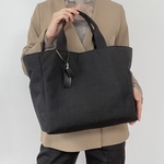 通勤・通学にちょうどいい｜撥水・軽量｜ 2wayナイロントートバッグ｜A4対応｜シンプル｜大きめ｜黒ブラック