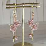 [ﾃﾞｨｯﾌﾟﾌﾗﾜｰ]煌めく薔薇ピアス/イヤリング(クリアパープル)
