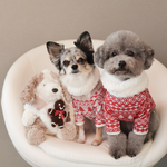 【ウィンターホリデー柄🎄】犬服 クリスマス 冬 正月 ニット タンク ロンT 長袖 ジャガード