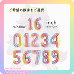 ❤︎ナンバーバルーン❤︎  16inch レインボー