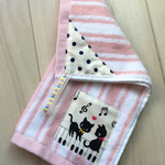 くろねこワッペン♡ループ付きタオル
