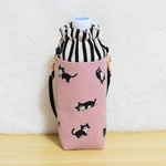 再販♪［完成品］猫柄がかわいい♪保温保冷ペットボトルカバー（ハチワレ猫くすみピンク）