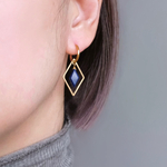 【ピアスorイヤリング】冬の夜空をテーマにしたDiamond-shaped Lapis Lazuli  4way サージカルステンレス クリスマス2025 ギフト 差し色