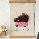 クリスマス  タペストリー　インテリア パンチニードル 刺繍 壁掛け 北欧　クリスマスツリー