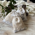 France antiquelinen幸せの スズランレース*ラベンダーサシェ*布花*プレゼント*クリスマス