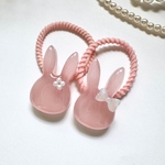 ＼ピンク／リボン×パール  うさぎヘアゴム🐰うさぎ