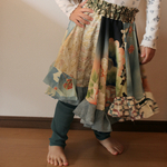 KIDS すそフリルの生地たっぷりキモノサーキュラースカート