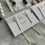 当店人気3位❣️当店ロングセラー作品 ピアス ゆらゆら揺れる大人きれいめスティック×ロングピアス/ひと癖 大ぶり 揺れる rin チェーン ネジバネ/ノンホール/シンプルゴールド/ゴールド 