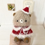 (高さ11㎝)クリスマスを楽しむ小さなあみぐるみくまちゃん(ラッピング無料)
