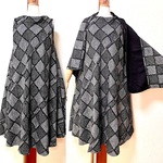 絞りのワンピースドレス　ストール付き　着物リメイク