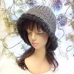 ニット帽 ニットキャップ　手編みグレー　#minne_new