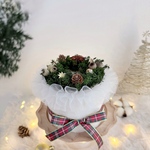 ふわふわリースケーキ《クリスマス記念日フォト》フェイクケーキ  クリスマスリース　撮影グッズ　ハーフバースデー　バースデーケーキ　