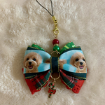 大人可愛いクリスマスリボン☆トイプードル☆犬☆キーホルダー☆ストラップ☆キャンディチャーム☆お散歩カバン☆クリスマス☆プレゼント