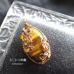 タイガーアイぺンダント（ワイヤージュエリー☆ワイヤーアクセサリー☆ワイヤーラッピング天然石ネックレス☆KuthumistyleⓇ☆クツミスタイル）