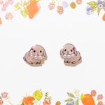 ～小さなピアスシリーズ～ロップイヤーのピアス/ノンホールピアス(樹脂イヤリング)