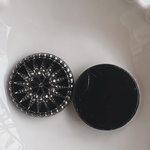 再販無し◆ デッドストック 28mm 硝子　カボション　シルバー　ブラック