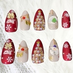 【宝石ツリーと雪の結晶】大人の華やかクリスマスネイルチップ