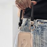 Leather｜Hand Strap - レザースマホハンドストラップ - スマホストラップ ハンドストラップ スマホショルダー スマホアクセサリー スマホケース コインケース ポーチ シルバー 