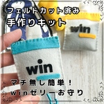 【フェルトカット済み】マチ無し簡単！winゼリー風お守りが作れるキット