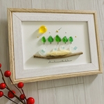 シーグラスアート 幸せの青い鳥 家族 癒しの森 お月見 満月インテリア雑貨 北欧 観葉植物 ガラス細工 海の宝石 ハロウィン ウェルカムスペース 玄関 トイレ 飾り ギフト プレゼント 贈り物