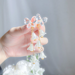 蝶の集う花園                                               クリア ピアス アクセサリー イヤリング 卒業式 入学式 冠婚葬祭 大きめ ギフト プレゼント