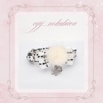 猫首輪 ホワイト ツイード ミンクファー