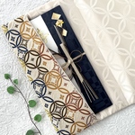 艶やか 袱紗(ふくさ) 七宝つなぎ　薄ベージュ