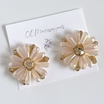 279)２個(１ペア) / 30mm / フラワーパーツ / ハンドメイドパーツ /アクセサリーパーツ / ピアス / イヤリング / 花 / カボション / インポート / みるくピンク