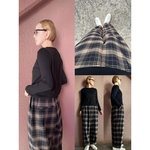 LLも有り❣️長さ選べる❤️保温力高く暖かい❤️腰まわりすっきり着痩せパンツ❤️柔らかい高見え素材の伸縮性❤️ベージュタータンチェック