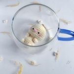 ぷくっと小さなひよこさんの編みぐるみ｜6cm｜バッグチャーム・淡いパステル