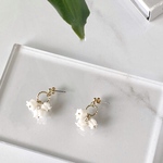 鈴の祈り〜ゆらゆらフープとスズランの耳飾り（イヤリングに変更可）