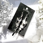 【11/14.21時販売】✧夜の扉を開くブラック×ホワイトのカラーアシメピアス/イヤリング✧