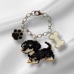 大人気！ダックスフンドのビーズ織りバッグチャーム♡デリカビーズ織り 愛犬モチーフ