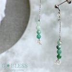 再販【数量限定】348.elf-エルフ-／ エメラルド×ハーキマーダイヤモンド ／ ピアス イヤリング