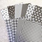 ５０枚【新作】モノクロのデザインペーパーセット　A4